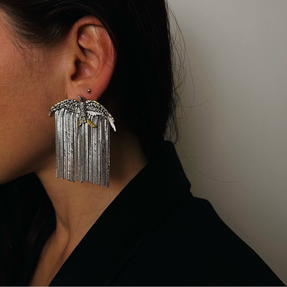 New Sparrow Dangle Earrings Bird Gold Silver Boho